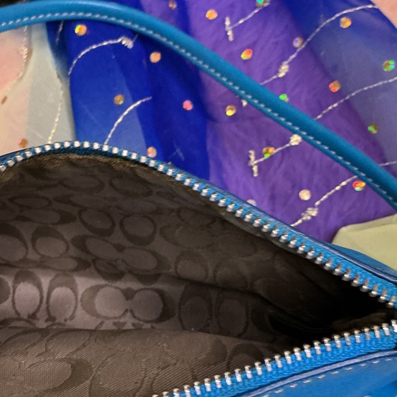 Coach Turquoise Leather Wristlet